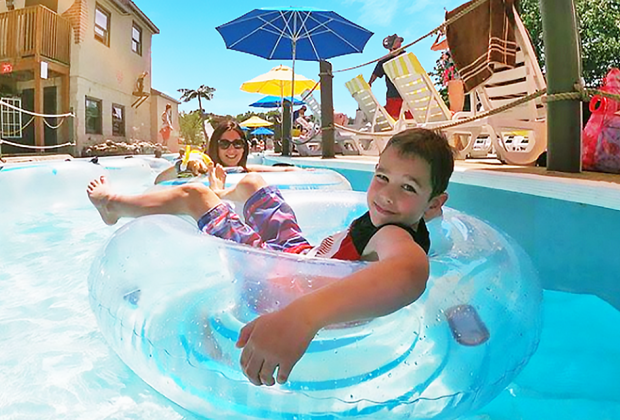 Enjoy the chill vibes  of the lazy river at Splashdown Beach. 