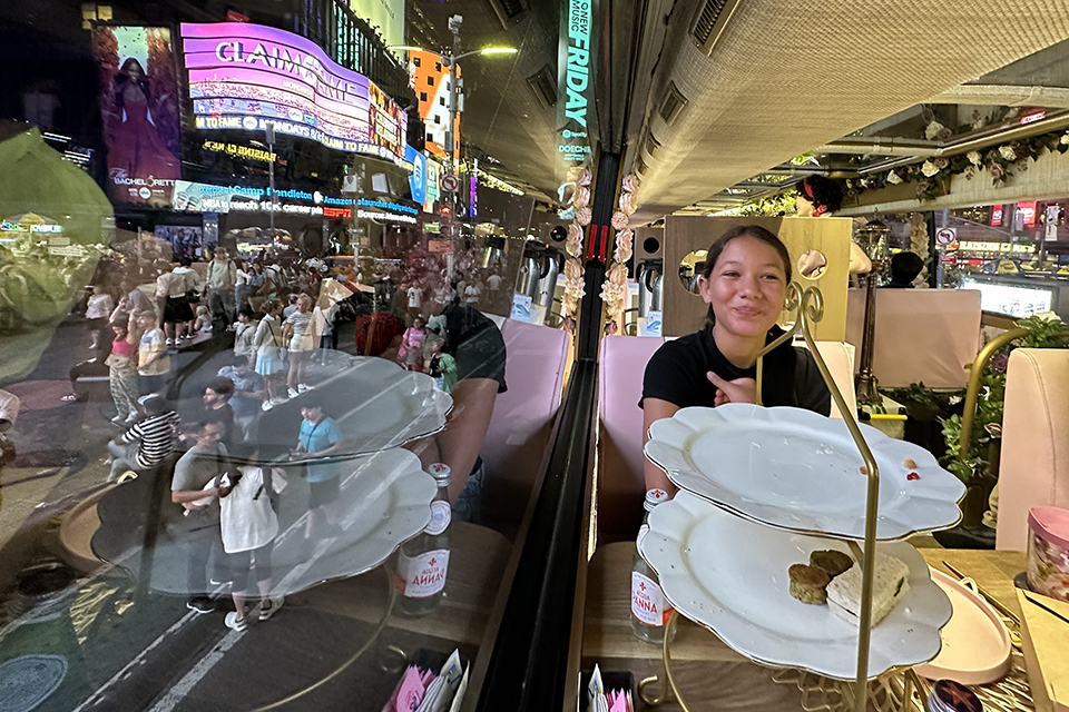 Tea Around Town combines a sumptuous meal with a unique view NYC landmarks! Photo by Jody Mercier 