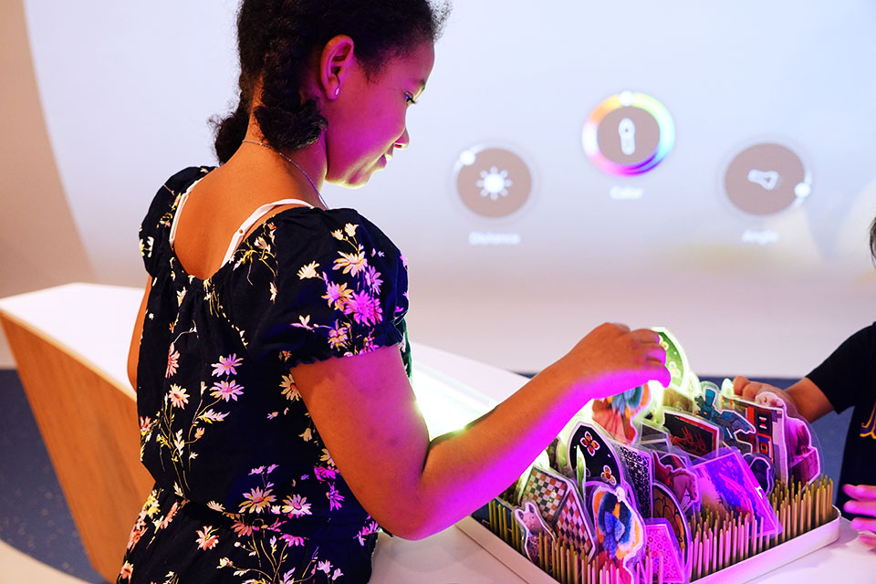 The Met's 81st Street Studio: Girl building a video collage