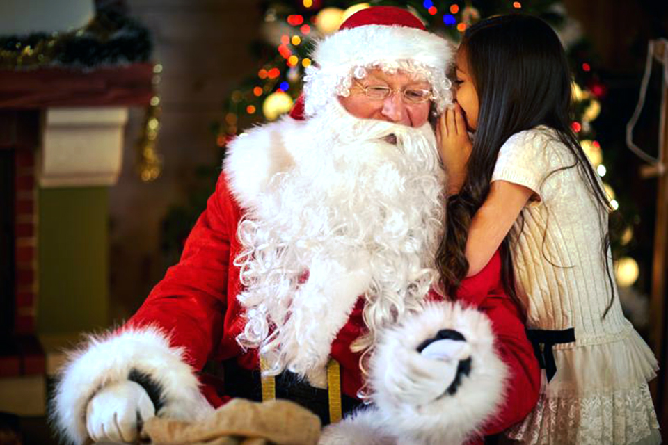 Share your wish list with Santa at the Mansion at Glen Cove.  Photo courtesy of the mansion