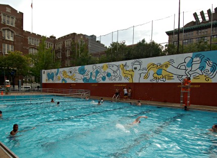 Tony Dapolito Recreation Center Pool Mural by Keith Haring