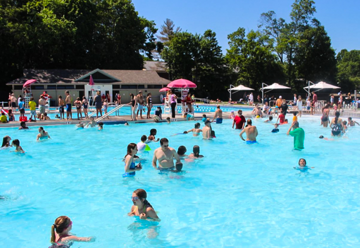 Photo of massive outdoor pool in Belmont, MA, near Boston.