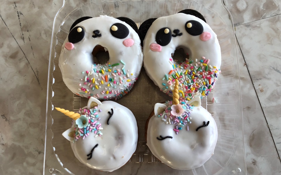 Unicorn doughnuts have extra magic. 