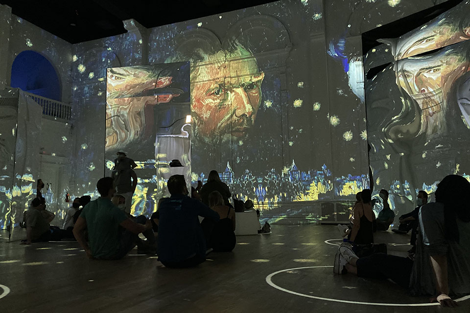 njoying Immersive Van Gogh in Chicago with Kids: see a starry night