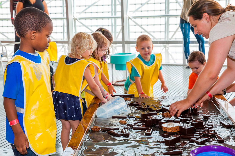 Kids of all ages can have fun at the Children’s Museum's Waterplay exhibit. Photo by Jim Schafer