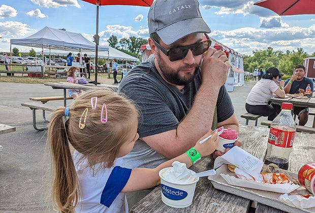 Visiting Alstede Farms with kids homemade ice cream
