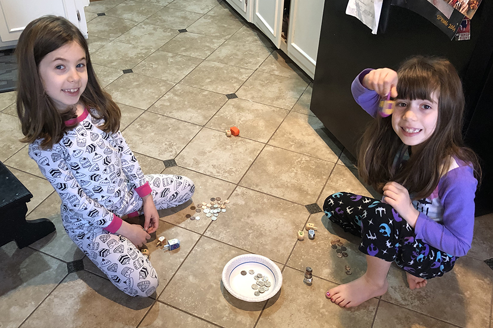 I have a little dreidel... Spinning the dreidel is educational and fun.