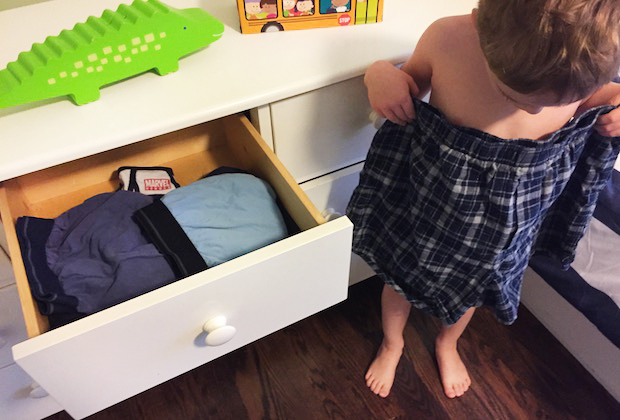 April fools' day pranks for kids include switching out all the clothes in their drawers for ones that are much too big!