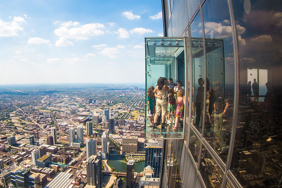 The Skydeck at Willis Tower has spectacular views spanning four states.